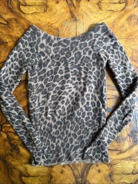 INC International Concepts Leopard-Print Off-the-Shoulder Sweater in Brown